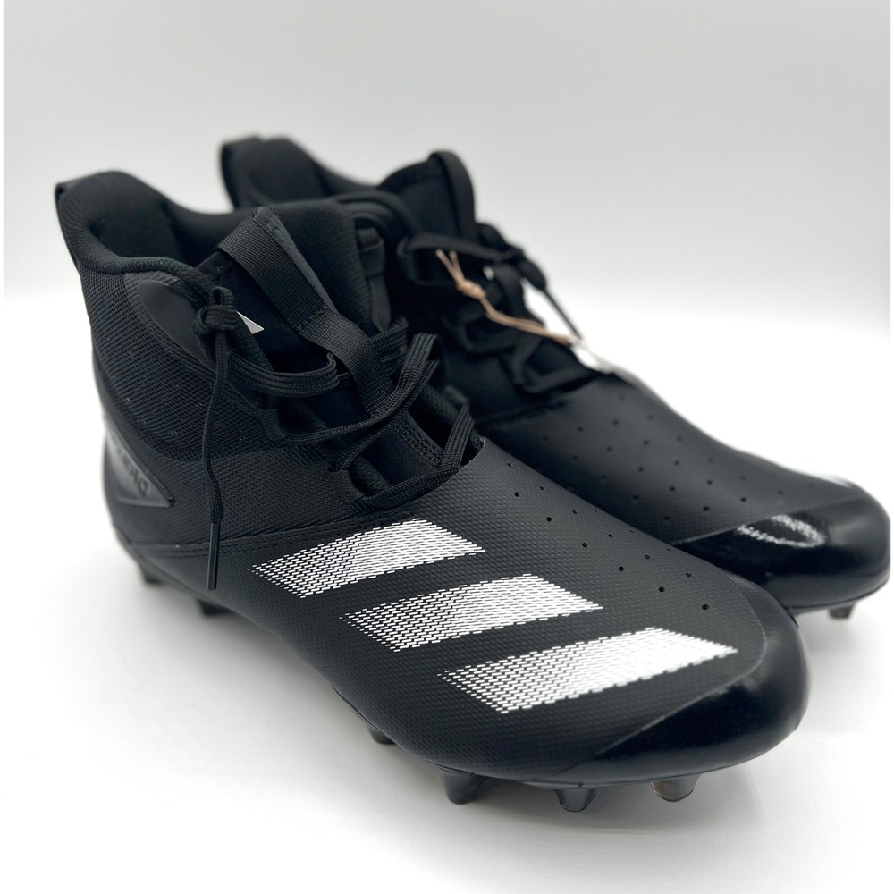 Adidas Adizero Chaos Football Lineman  Cleats Black Silver Mens 9.5 Womens‎ 10.5